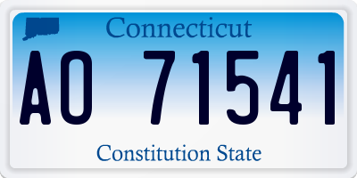 CT license plate AO71541