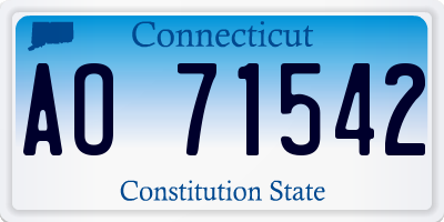 CT license plate AO71542
