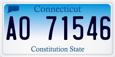 CT license plate AO71546