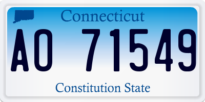 CT license plate AO71549