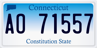 CT license plate AO71557