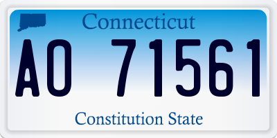 CT license plate AO71561