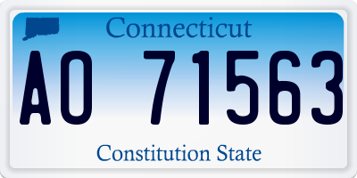 CT license plate AO71563