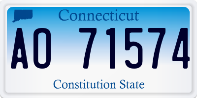CT license plate AO71574