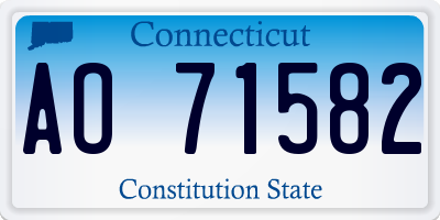 CT license plate AO71582