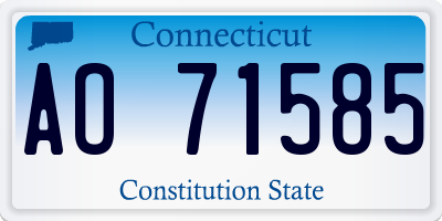 CT license plate AO71585