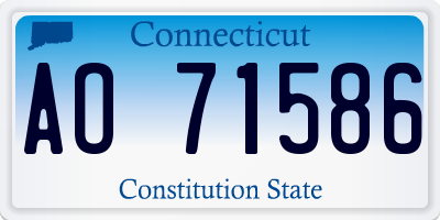 CT license plate AO71586