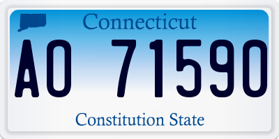 CT license plate AO71590