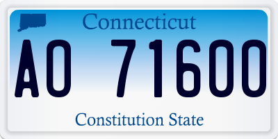 CT license plate AO71600