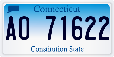 CT license plate AO71622