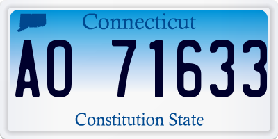 CT license plate AO71633