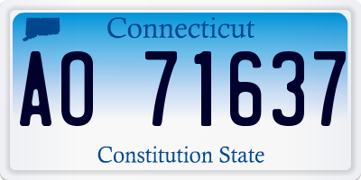 CT license plate AO71637