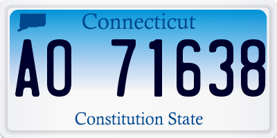 CT license plate AO71638