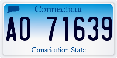CT license plate AO71639