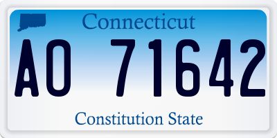 CT license plate AO71642