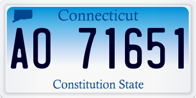 CT license plate AO71651