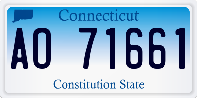 CT license plate AO71661