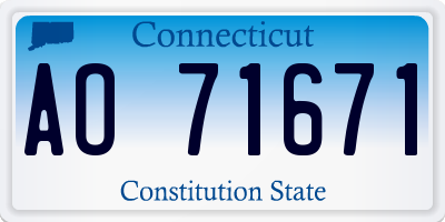 CT license plate AO71671
