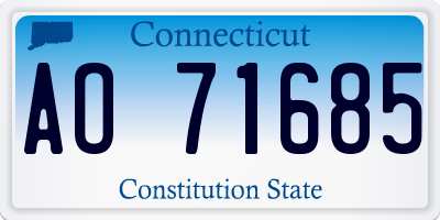 CT license plate AO71685