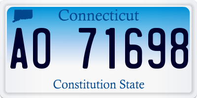 CT license plate AO71698
