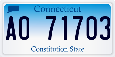CT license plate AO71703