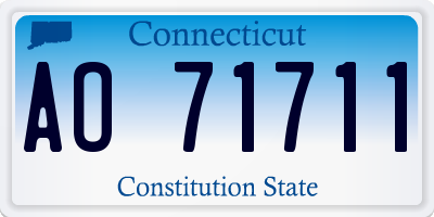 CT license plate AO71711