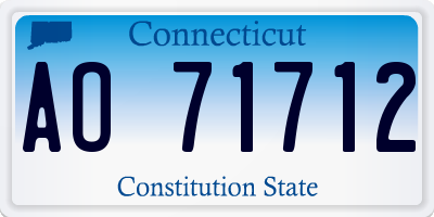 CT license plate AO71712