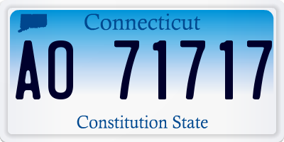 CT license plate AO71717