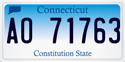 CT license plate AO71763