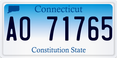 CT license plate AO71765