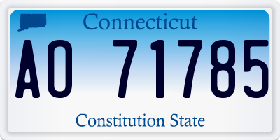 CT license plate AO71785