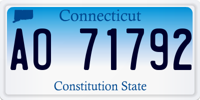 CT license plate AO71792