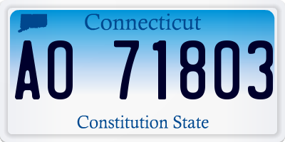 CT license plate AO71803