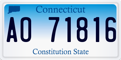 CT license plate AO71816