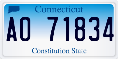 CT license plate AO71834
