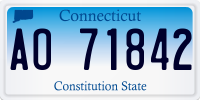 CT license plate AO71842