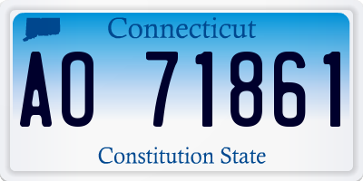 CT license plate AO71861