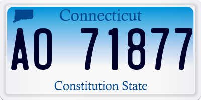CT license plate AO71877