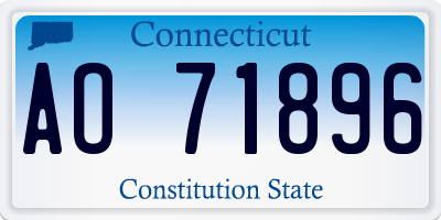 CT license plate AO71896