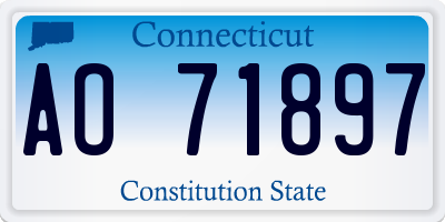 CT license plate AO71897