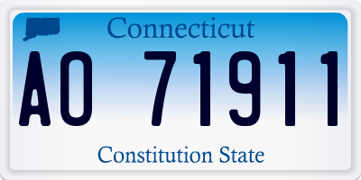 CT license plate AO71911