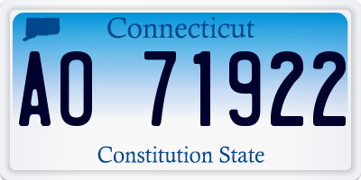 CT license plate AO71922