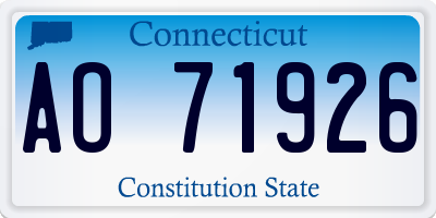 CT license plate AO71926