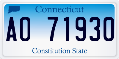 CT license plate AO71930
