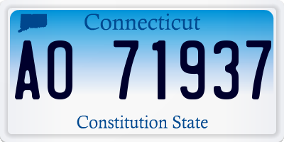 CT license plate AO71937