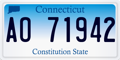 CT license plate AO71942
