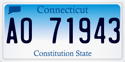 CT license plate AO71943