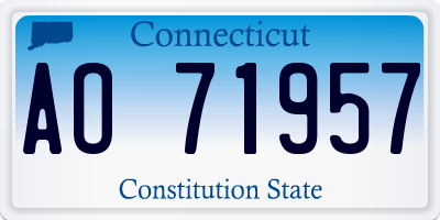 CT license plate AO71957