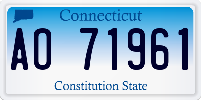 CT license plate AO71961