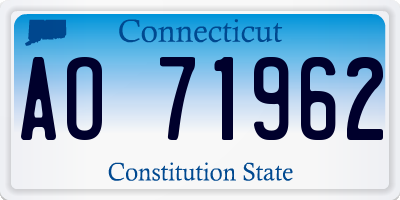 CT license plate AO71962